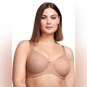 NWOT Glamorise Women's Plus Size Lace Comfort Wonderwire Bra Underwire 46G